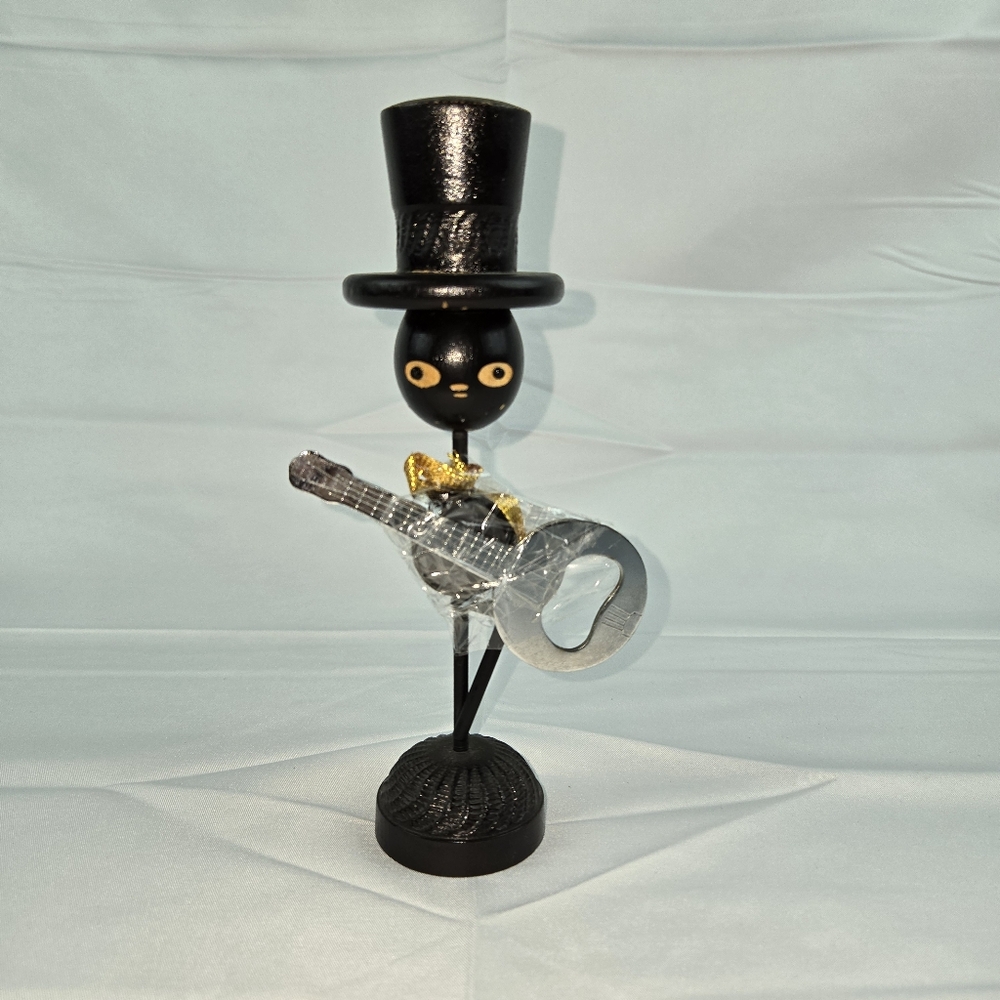 Vintage Ideal Black Tophat Magnetic Bottle Opener Holder Japan